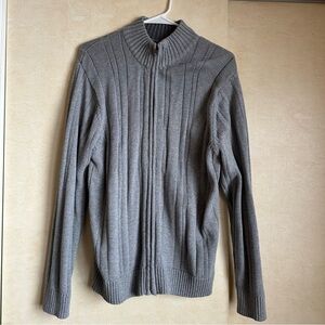 Haggar grey zip up sweater cardigan Men's Size M